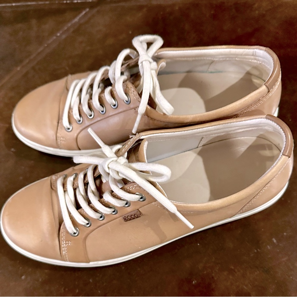 Ecco Soft 7 Leather Sneaker - Powder (beige) size 11/42